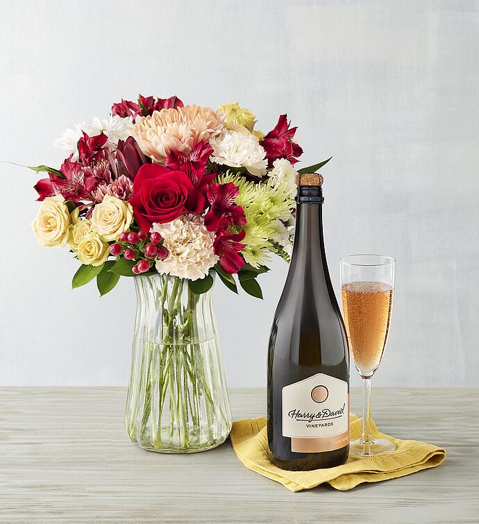 Frosted Gingerbread Bouquet and Wine