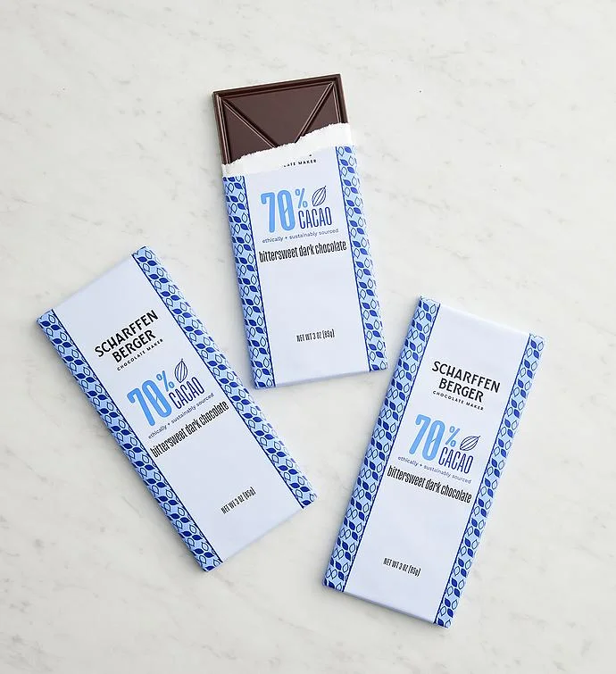 Scharffen Berger® 70% Cacao Bittersweet Dark Chocolate - 3 Pack