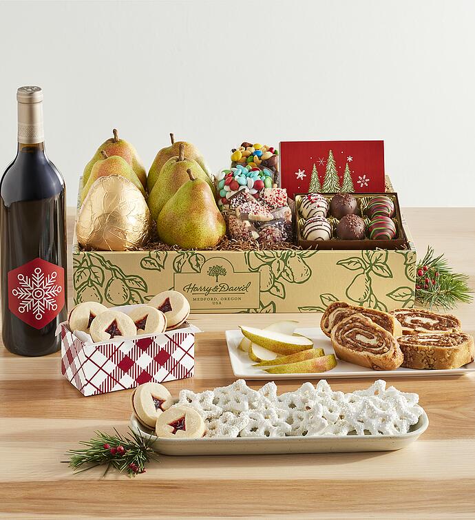 Grand Christmas Gift Box with Wine