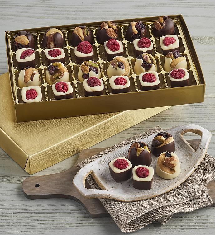 Belgian Chocolate-Covered Fruit, Nut, and Caramel Assortment