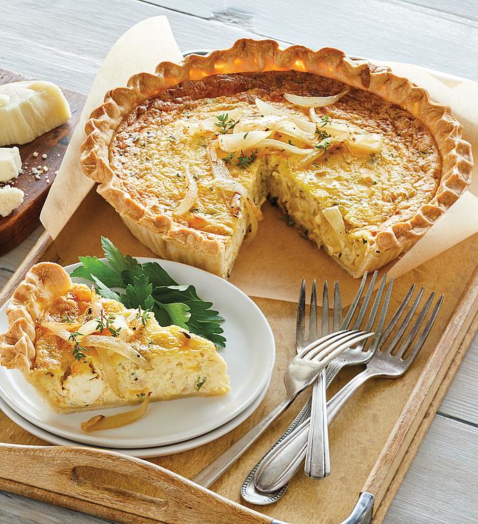 Triple Cheese and Caramelized Onion Quiche